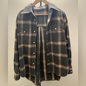 Plaid Button-Up Shirt